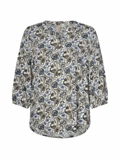 soyaconcept® Blusen*Damen Tunikabluse - SC-Samea blau beige gemustert