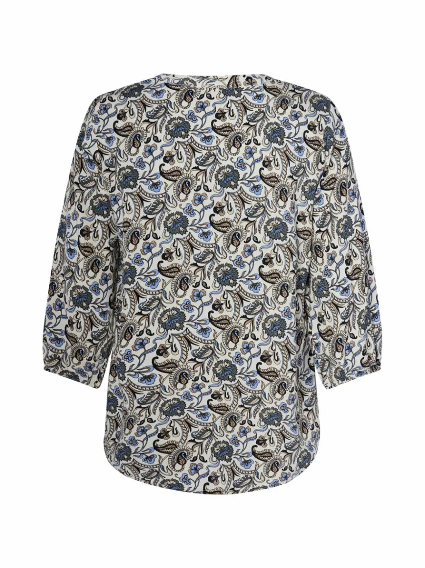 soyaconcept® Blusen*Damen Tunikabluse - SC-Samea blau beige gemustert