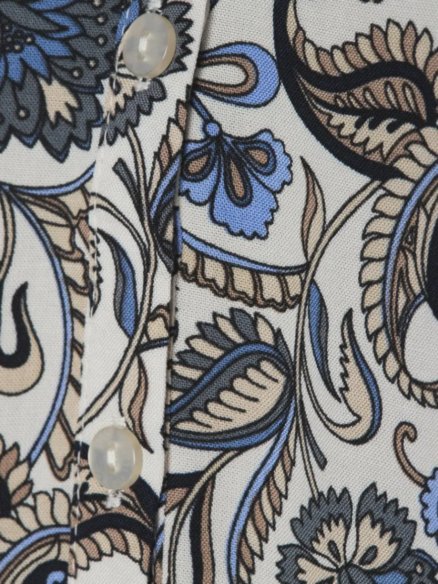 soyaconcept® Blusen*Damen Tunikabluse - SC-Samea blau beige gemustert