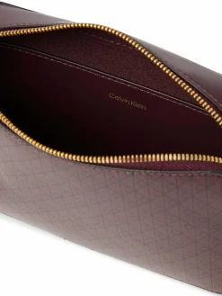 Calvin Klein Taschen & Rucksäcke*Damen Umhängetasche aubergine schwarz gemustert