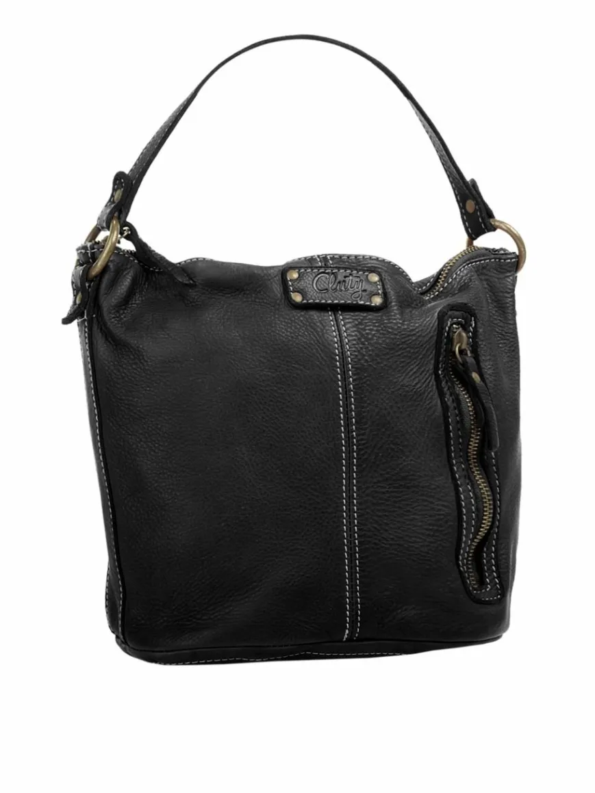 Cluty Taschen & Rucksäcke*Damen Umhängetasche schwarz uni