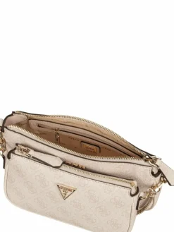 GUESS Taschen & Rucksäcke*Damen Umhängetasche - Noelle II Double Pouch CB 72710 Logo weiß uni