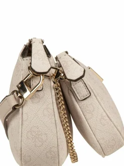 GUESS Taschen & Rucksäcke*Damen Umhängetasche - Noelle II Double Pouch CB 72710 Logo weiß uni