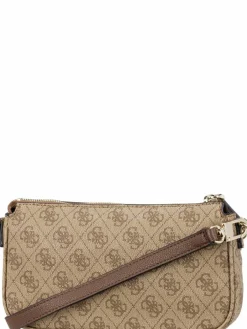 GUESS Taschen & Rucksäcke*Damen Umhängetasche - Noelle II Double Pouch CB 72710 Logo braun uni