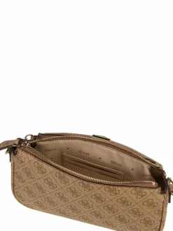 GUESS Taschen & Rucksäcke*Damen Umhängetasche - Noelle II Double Pouch CB 72710 Logo braun uni