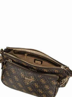 GUESS Taschen & Rucksäcke*Damen Umhängetasche - Noelle II Double Pouch CB 72710 Logo braun uni