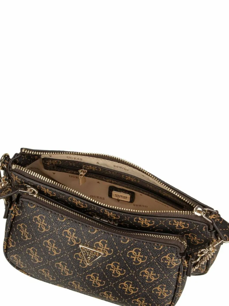 GUESS Taschen & Rucksäcke*Damen Umhängetasche - Noelle II Double Pouch CB 72710 Logo braun uni