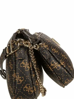 GUESS Taschen & Rucksäcke*Damen Umhängetasche - Noelle II Double Pouch CB 72710 Logo braun uni