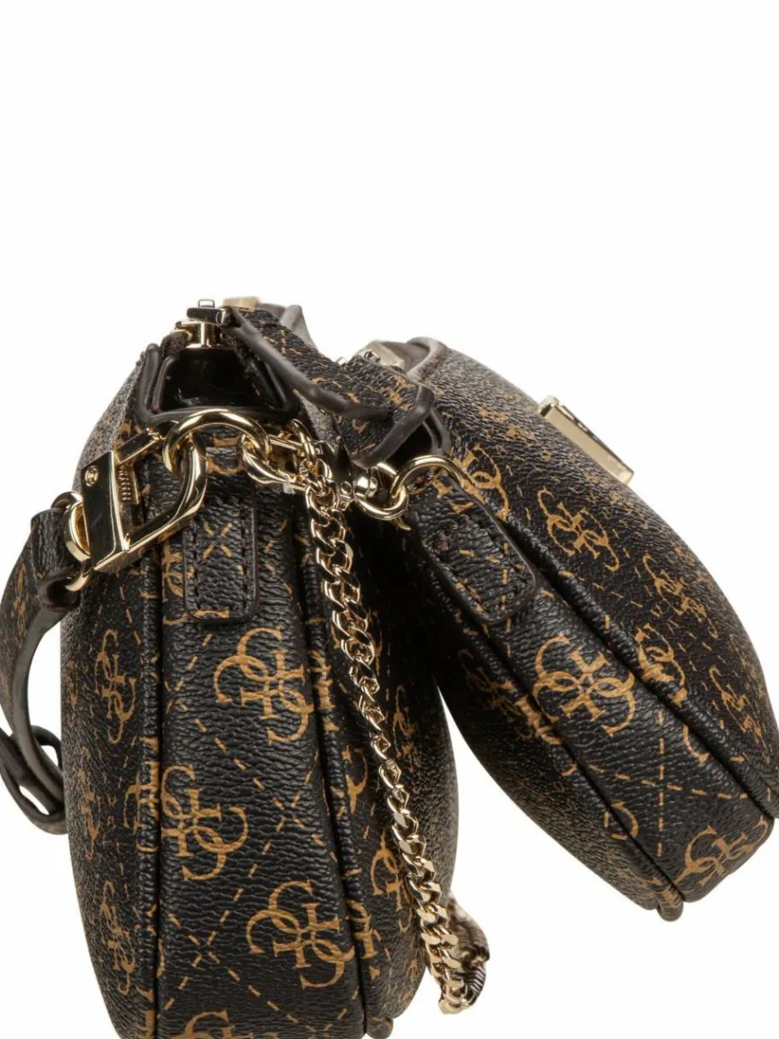 GUESS Taschen & Rucksäcke*Damen Umhängetasche - Noelle II Double Pouch CB 72710 Logo braun uni