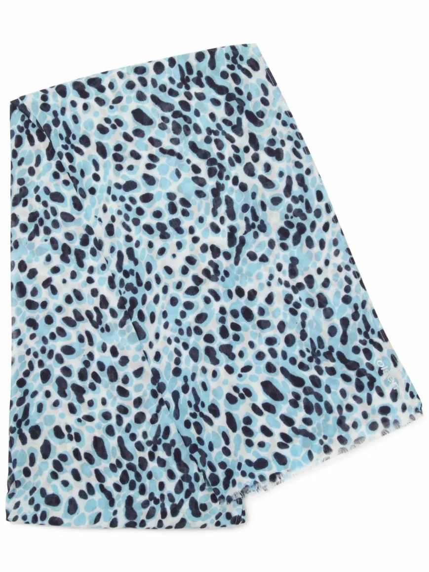 Olsen Schals & Tücher*Damen Webschal hellblau weiß gemustert