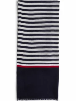 Tommy Hilfiger Schals & Tücher*Damen Webschal - Essential Flag marine ecru gestreift