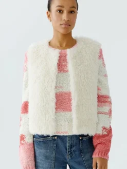 Oui Jacken & Westen*Damen Weste weiß uni