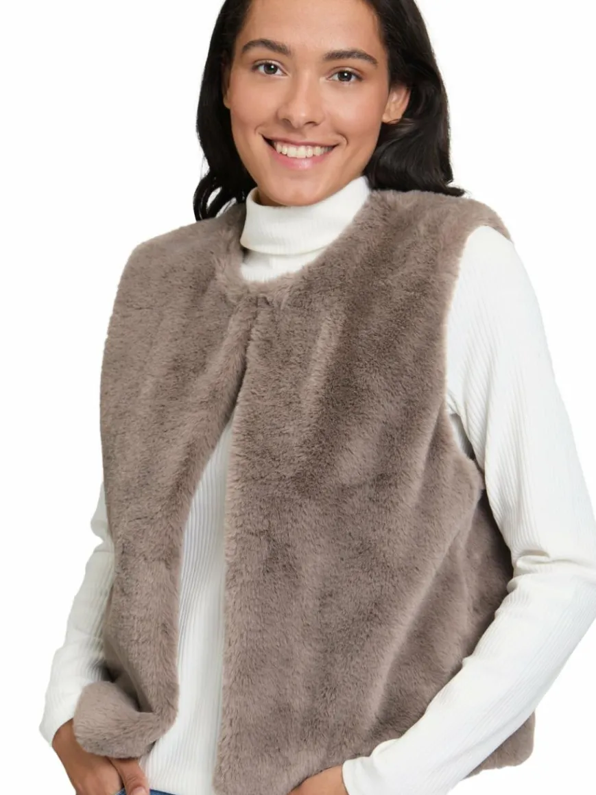 Cartoon Jacken & Westen*Damen Weste taupe uni