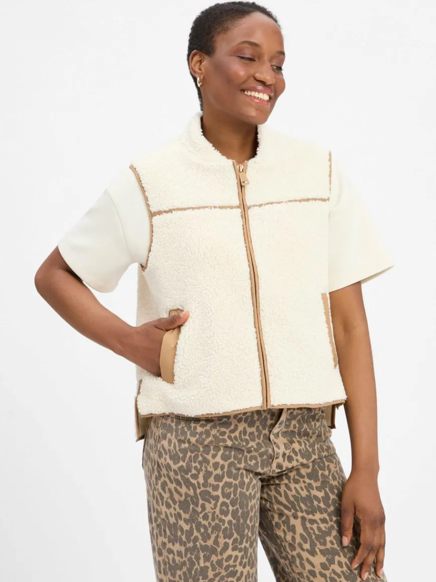 MOS MOSH Jacken & Westen*Damen Weste - MMRowe Teddy Waistcoat ecru uni