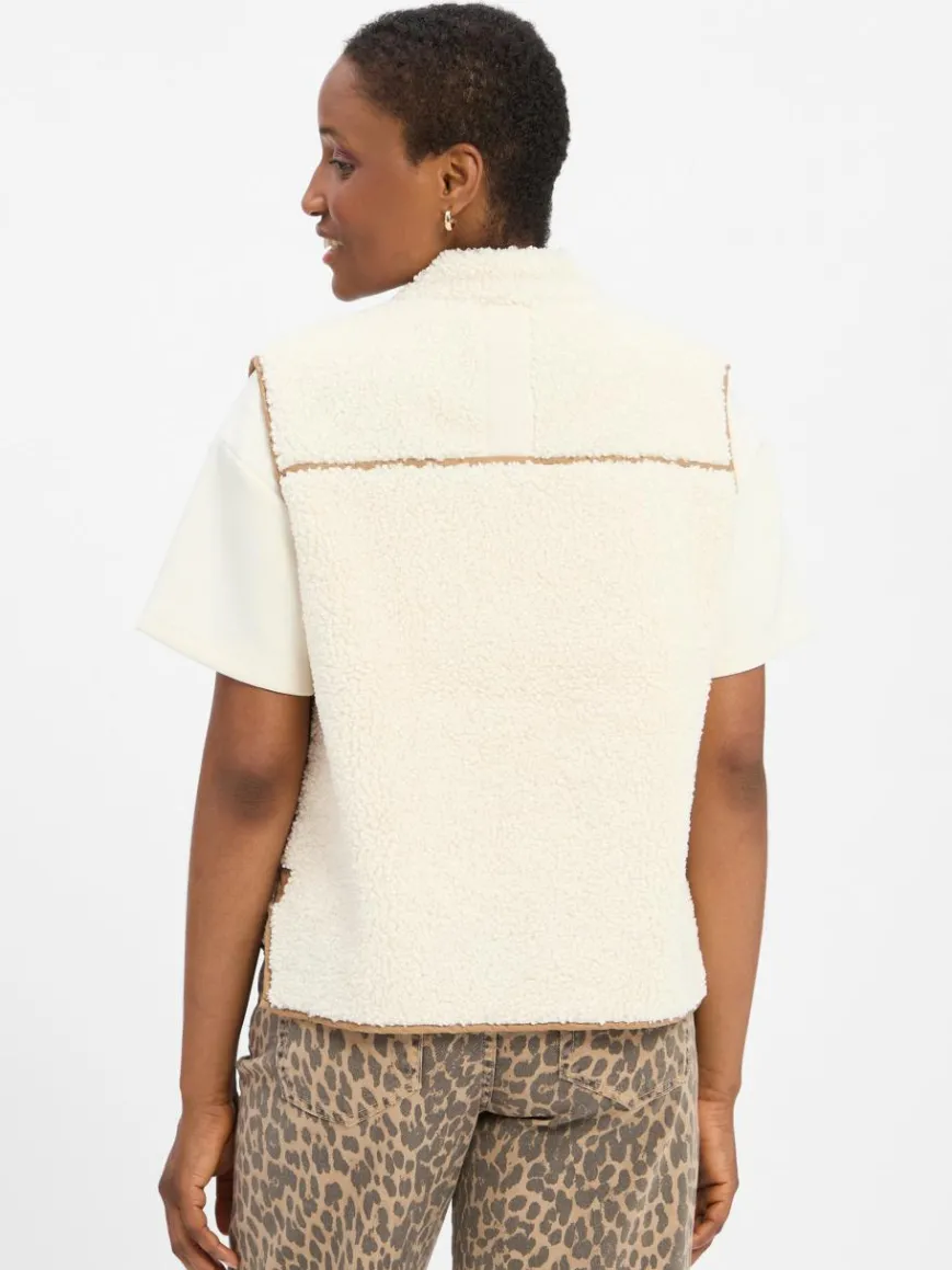 MOS MOSH Jacken & Westen*Damen Weste - MMRowe Teddy Waistcoat ecru uni