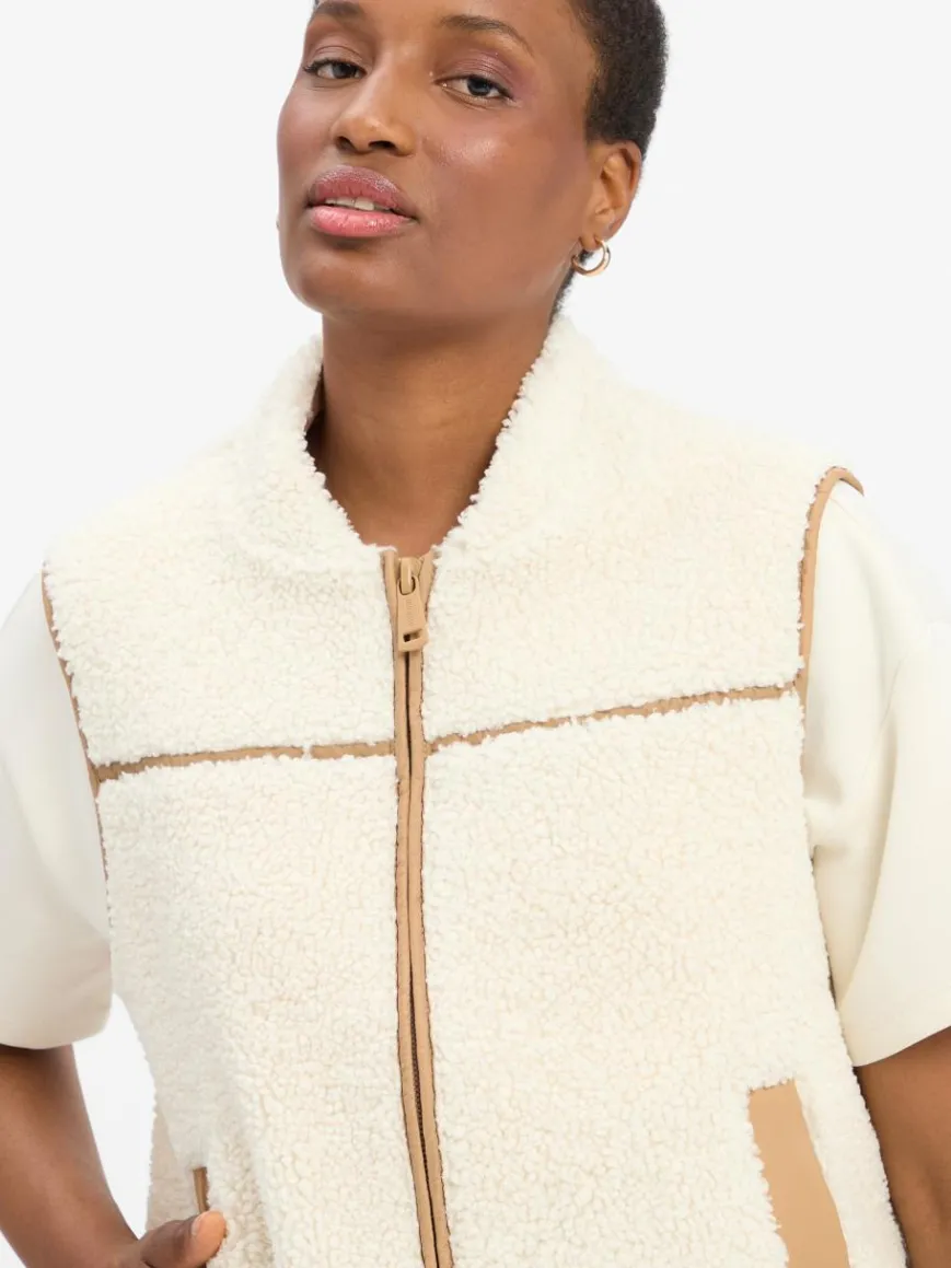 MOS MOSH Jacken & Westen*Damen Weste - MMRowe Teddy Waistcoat ecru uni