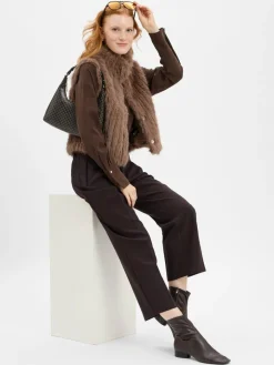 Rino & Pelle Jacken & Westen*Damen Weste aus Kunstfell - Dava taupe uni