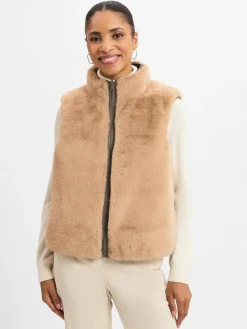 Marie Lund Jacken & Westen*Damen Weste zum Wenden camel uni