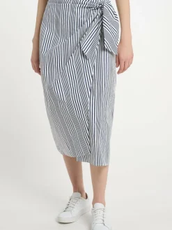 Dreimaster Röcke*Damen Wickelrock blau gestreift