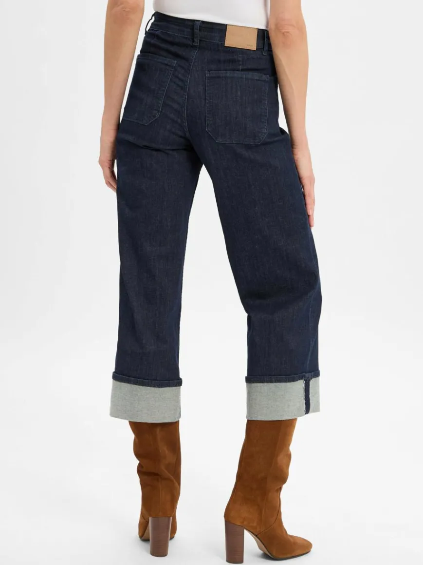 Opus Hosen|Jeans*Damen Wide Fit Jeans - Miva dark stone uni