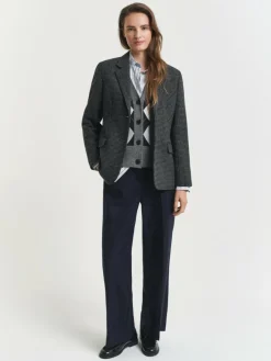 Gant Jacken & Westen|Blazer*Damen Wollblazer grau schwarz kariert