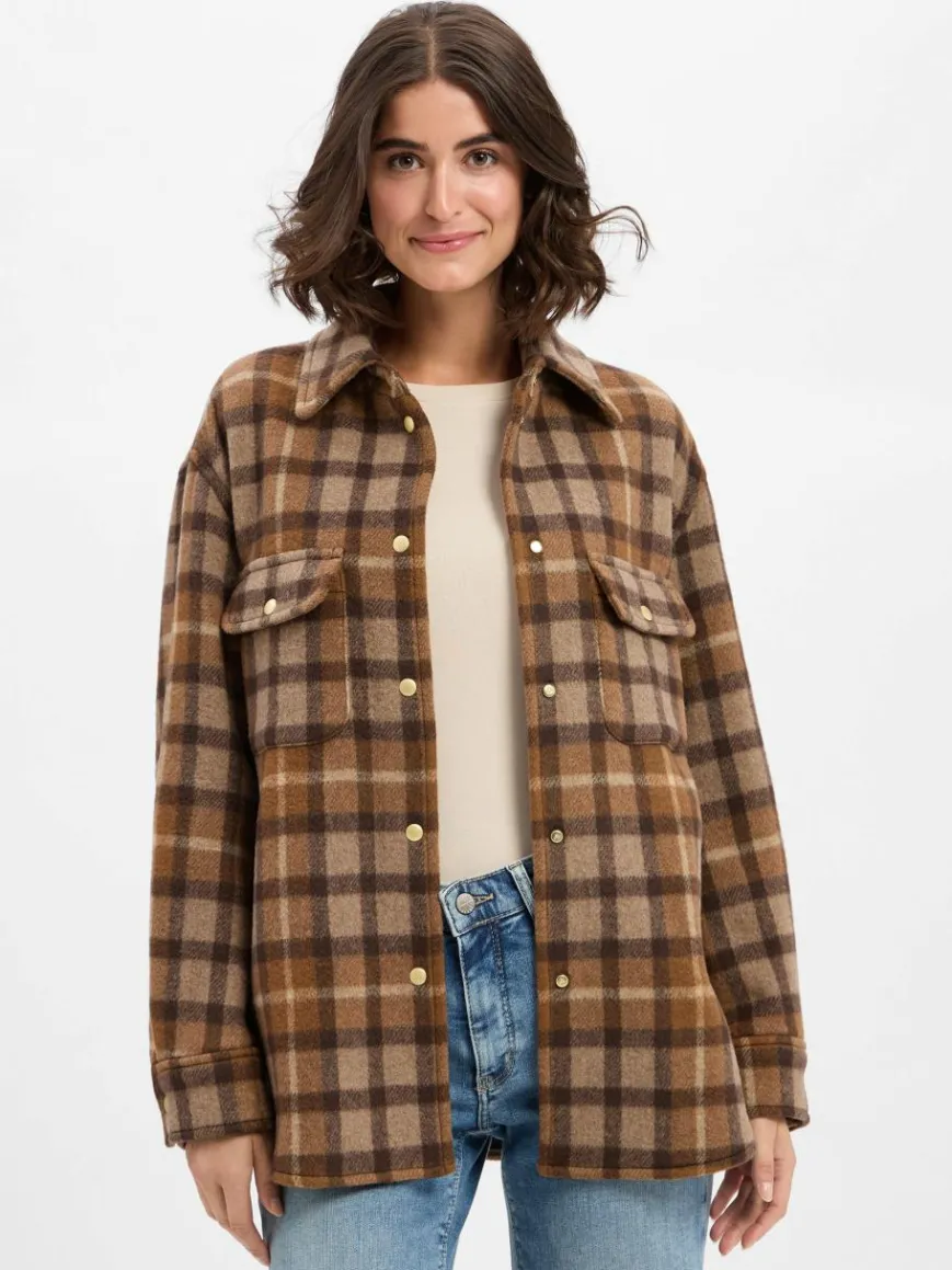 Marc O'Polo Jacken & Westen*Damen Wolljacke braun kariert