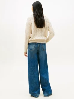 Tommy Hilfiger Pullover & Strickjacken*Damen Wollpullover ecru hellgrau meliert