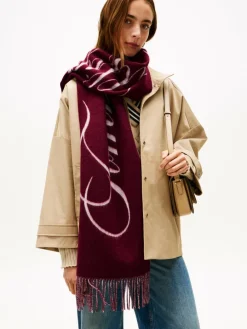 Tommy Hilfiger Schals & Tücher*Damen Wollschal himbeer ecru uni