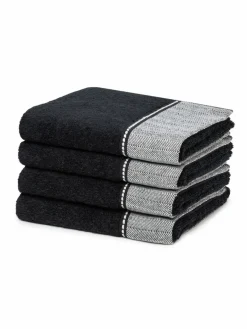 Möve Heimtextilien*Handtuchset 4-teilig - Brooklyn schwarz uni