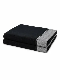 Möve Heimtextilien*Handtuchset 2-teilig - Brooklyn schwarz uni