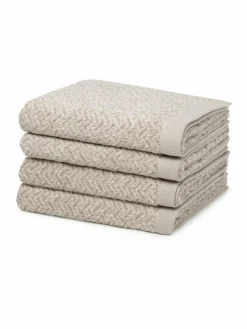 Möve Heimtextilien*Handtuchset 4-teilig - Brooklyn braun strukturiert