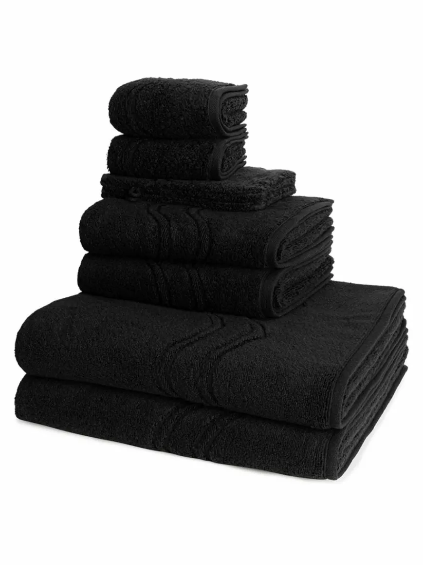 Ross Heimtextilien*Handtuchset 8-teilig - Cashmere feeling schwarz uni