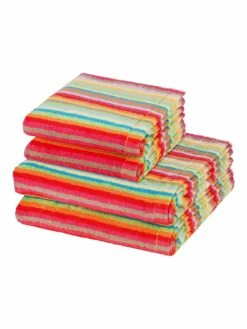 Cawö Heimtextilien*Handtuchset 2-teilig - Lifestyle mehrfarbig gestreift