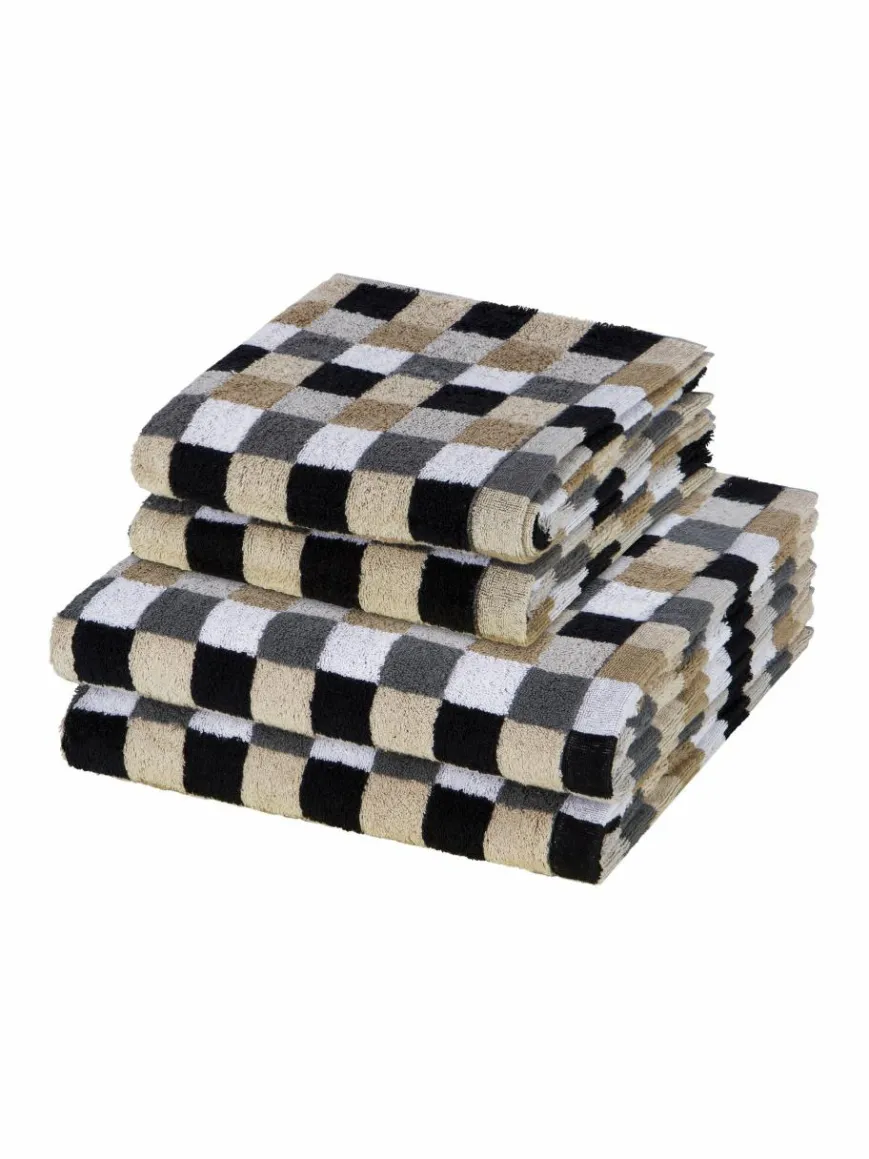 Cawö Heimtextilien*Handtuchset 2-teilig - Lifestyle grau kariert