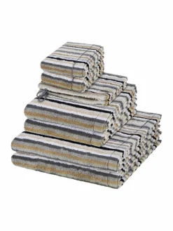 Cawö Heimtextilien*Handtuchset 8-teilig - Lifestyle grau gestreift
