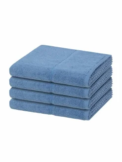 Möve Heimtextilien*Handtuchset 4-teilig - Pearl blau uni