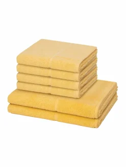 Möve Heimtextilien*Handtuchset 6-teilig - Pearl gelb uni