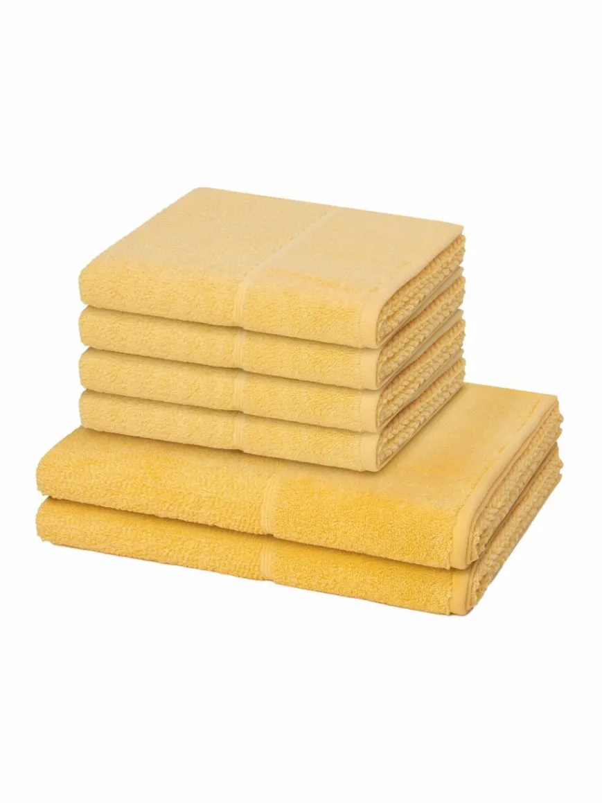 Möve Heimtextilien*Handtuchset 6-teilig - Pearl gelb uni
