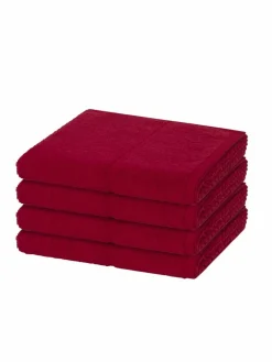 Möve Heimtextilien*Handtuchset 4-teilig - Pearl rot uni