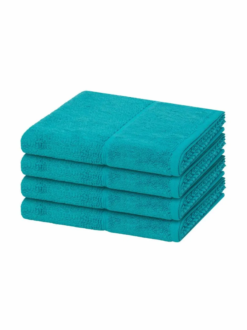 Möve Heimtextilien*Handtuchset 4-teilig - Pearl türkis uni