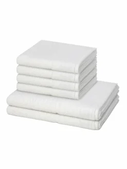 Möve Heimtextilien*Handtuchset 6-teilig - Pearl weiß uni