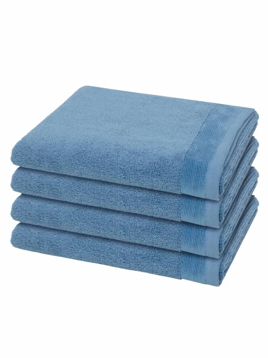 Möve Heimtextilien*Handtuchset 4-teilig - Premium blau uni