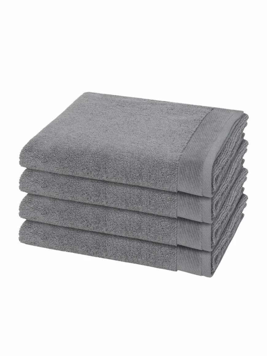 Möve Heimtextilien*Handtuchset 4-teilig - Premium grau uni