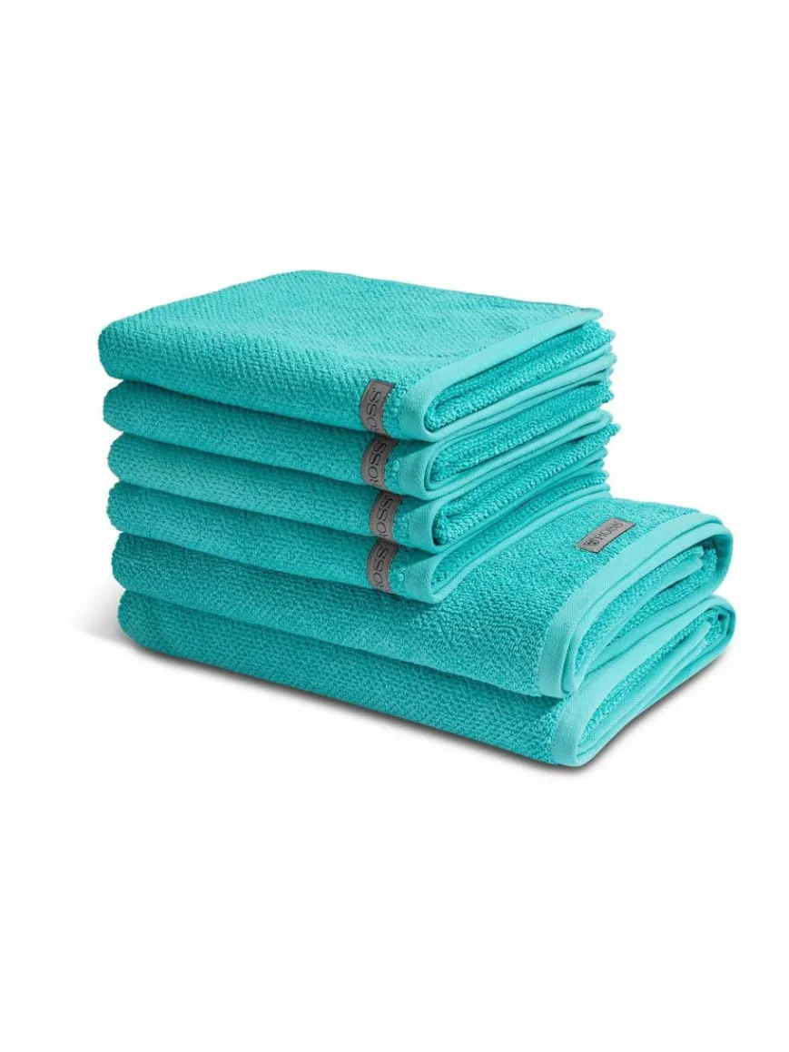 Ross Heimtextilien*Handtuchset 6-teilig - Selection Organic Cotton türkis uni