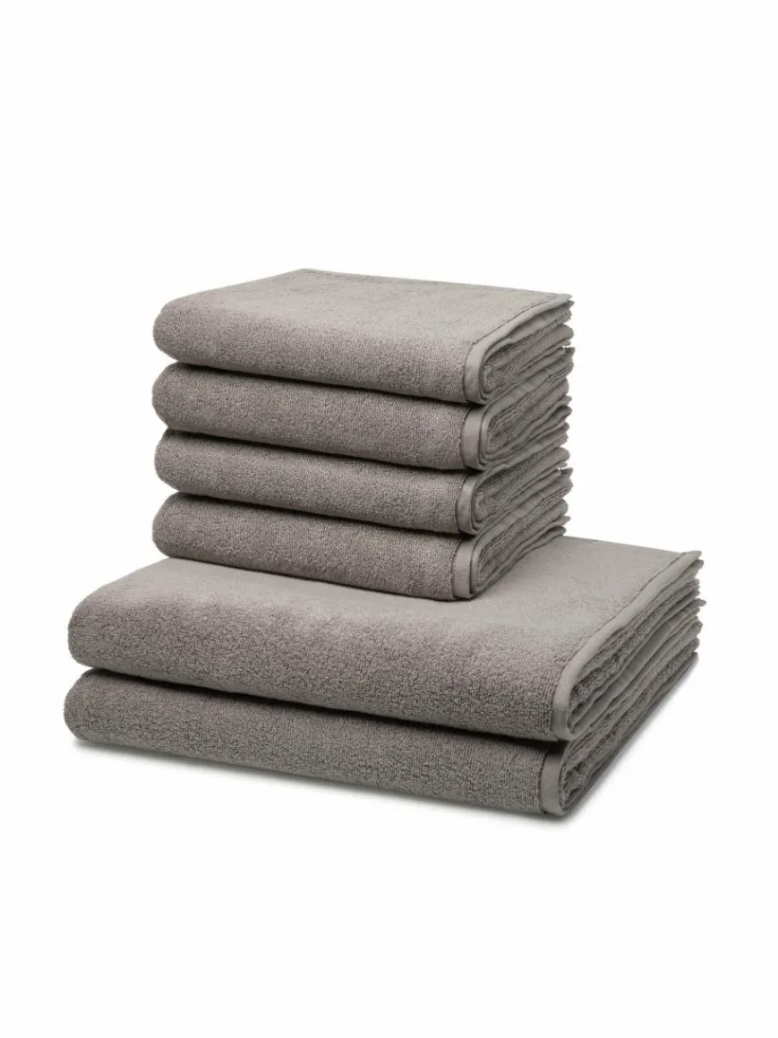 Ross Heimtextilien*Handtuchset 6-teilig - Sensual Skin grau uni