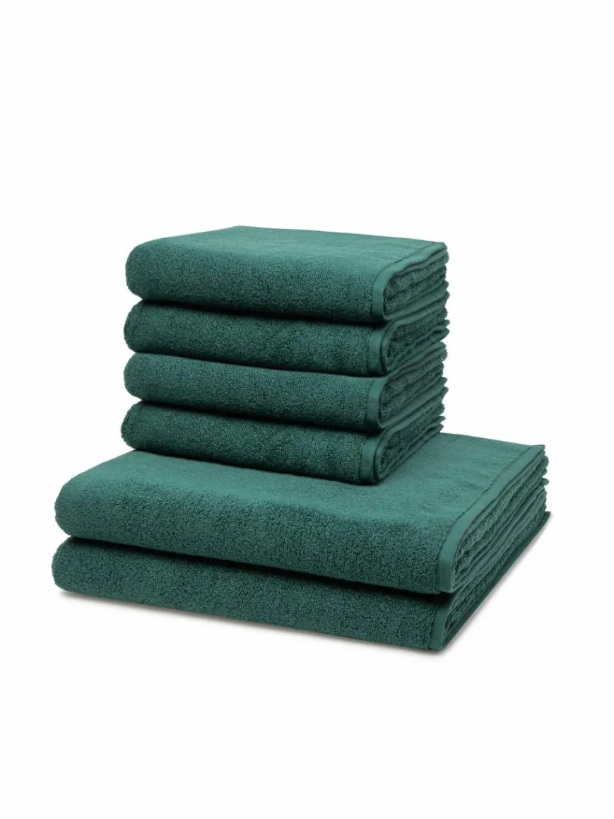 Ross Heimtextilien*Handtuchset 6-teilig - Sensual Skin grün uni