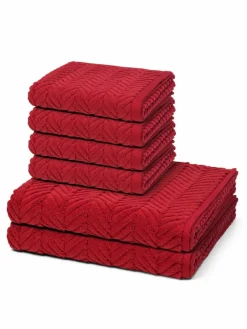 Ross Heimtextilien*Handtuchset 6-teilig - Sensual Skin himbeer rot uni