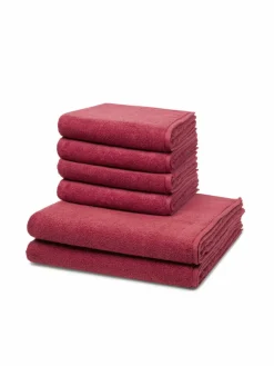 Ross Heimtextilien*Handtuchset 6-teilig - Sensual Skin rot uni