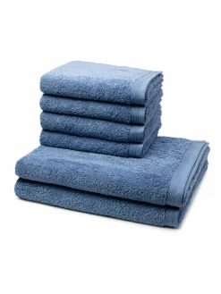 Möve Heimtextilien*Handtuchset 6-teilig - Superwuschel blau uni