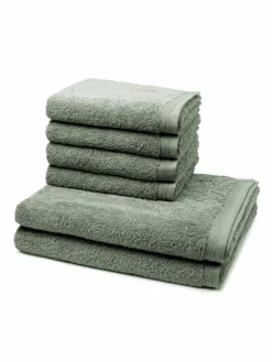 Möve Heimtextilien*Handtuchset 6-teilig - Superwuschel grün uni